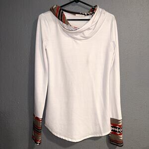 So Perla White Western Long Sleeve Top